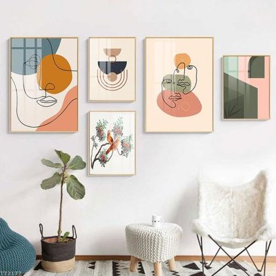 Chi tiết file ảnh File tranh treo 5 tấm tối giản Minimalist Art TT2177 sắc nét