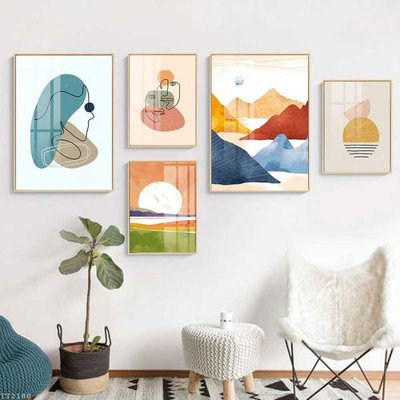 Download file File tranh treo 5 tấm tối giản Minimalist Art TT2180 (gốc) in mica ốp bếp