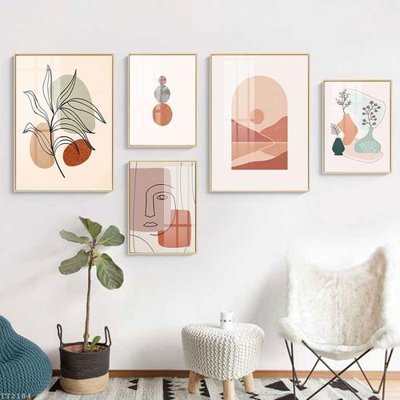 File tranh File tranh treo 5 tấm tối giản Minimalist Art TT2184 (bản gốc) treo quán cafe