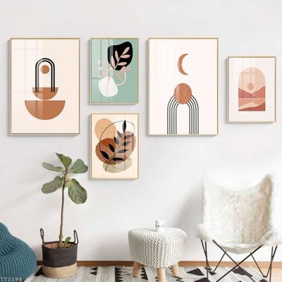 File gốc File tranh treo 5 tấm tối giản Minimalist Art TT2194 (in lụa) tranh thuận buồm