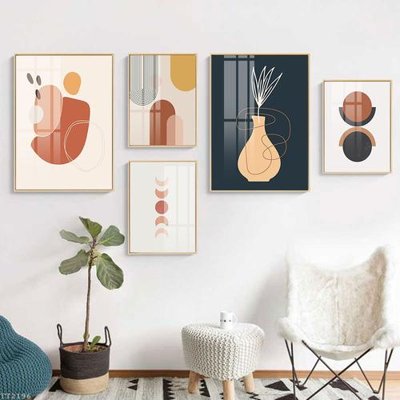 File ảnh File tranh treo 5 tấm tối giản Minimalist Art TT2196 (gốc) dùng in Pano