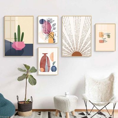 Tải file File tranh treo 5 tấm tối giản Minimalist Art TT2216 (gốc) chủ đề phong thủy