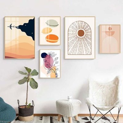 File ảnh File tranh treo 5 tấm tối giản Minimalist Art TT2217 (gốc) in decal dán tường