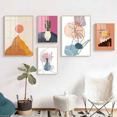 File tranh File tranh treo 5 tấm tối giản Minimalist Art TT2218 (gốc) chủ đề thiên nhiên