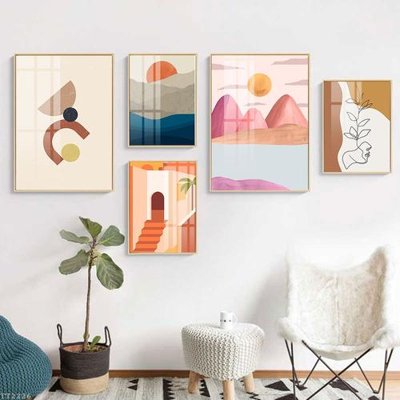 File tranh File tranh treo 5 tấm tối giản Minimalist Art TT2226 (gốc) in backlit film