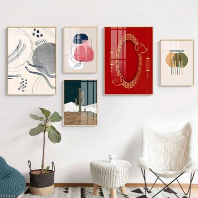 File gốc File tranh treo 5 tấm tối giản Minimalist Art TT2242 (PNG) nền trong suốt