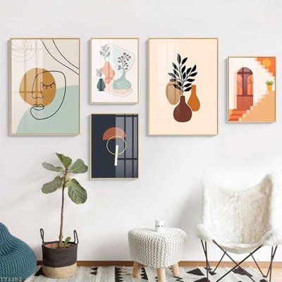 File gốc File tranh treo 5 tấm tối giản Minimalist Art TT2252 (phiên bản chuẩn) để in ấn