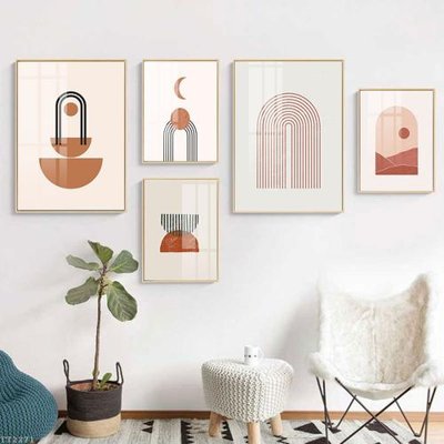 File gốc File tranh treo 5 tấm tối giản Minimalist Art TT2271 (PNG) không nền chất lượng