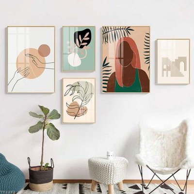 File in trần File tranh treo 5 tấm tối giản Minimalist Art TT2272 (bản gốc) 5D