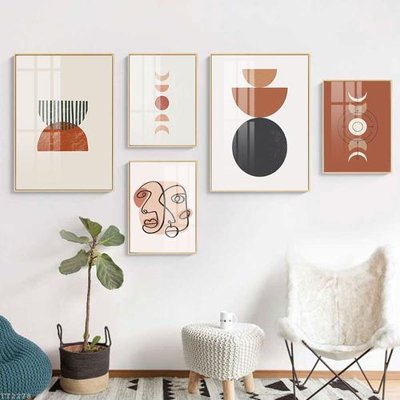 Ảnh gốc file in lụa File tranh treo 5 tấm tối giản Minimalist Art TT2278 chi tiết