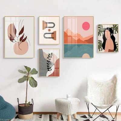 File in trần File tranh treo 5 tấm tối giản Minimalist Art TT2284 (bản gốc) mây trời