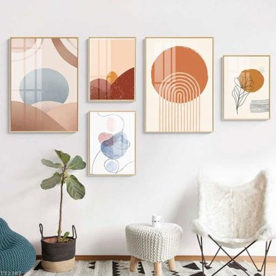 File tranh File tranh treo 5 tấm tối giản Minimalist Art TT2307 (file gốc) chủ đề phong thủy