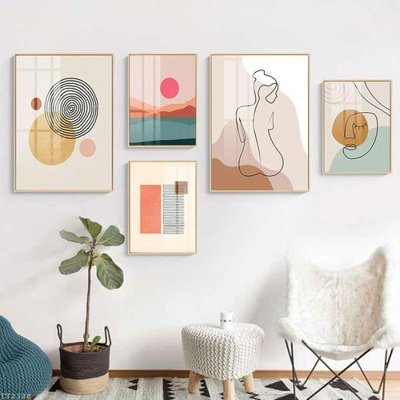 Tải file File tranh treo 5 tấm tối giản Minimalist Art TT2328 (gốc) in tranh tráng gương