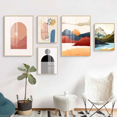 File in lụa File tranh treo 5 tấm tối giản Minimalist Art TT2333 (hoa văn) File tranh treo 5 tấm tối giản Minimalist Art TT2333