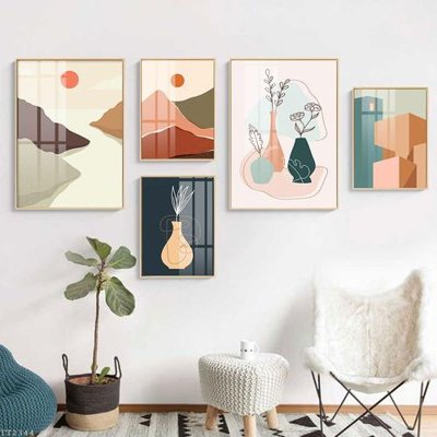 Ảnh gốc File tranh treo 5 tấm tối giản Minimalist Art TT2344 (độ nét cao) in mica