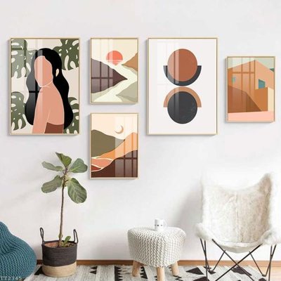 Download file ảnh gốc File tranh treo 5 tấm tối giản Minimalist Art TT2345 để in ấn