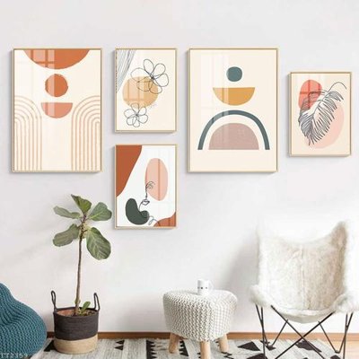 Ảnh gốc File tranh treo 5 tấm tối giản Minimalist Art TT2359 (nét căng) in mica