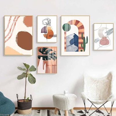 File in ấn File tranh treo 5 tấm tối giản Minimalist Art TT2378 (bản gốc) sắc nét