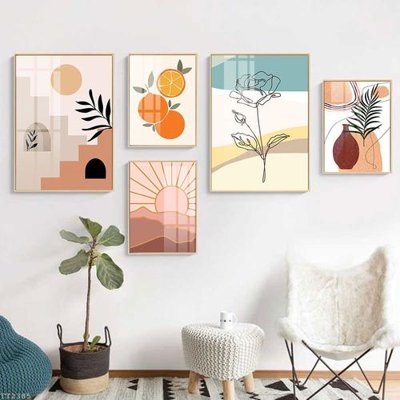 Hình ảnh gốc File tranh treo 5 tấm tối giản Minimalist Art TT2385 (để in khổ lớn)