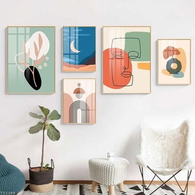 Tải file gốc in lụa File tranh treo 5 tấm tối giản Minimalist Art TT2389 siêu nét
