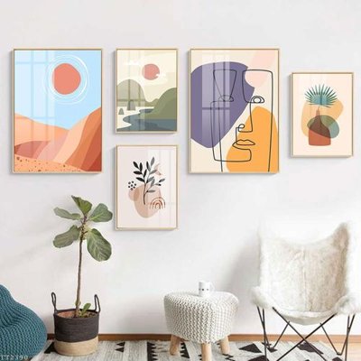 Tải file File tranh treo 5 tấm tối giản Minimalist Art TT2390 (PSD) cho in tranh 3D