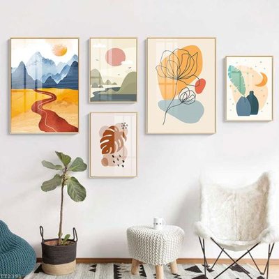 File in ấn cao cấp File tranh treo 5 tấm tối giản Minimalist Art TT2391 (file gốc)