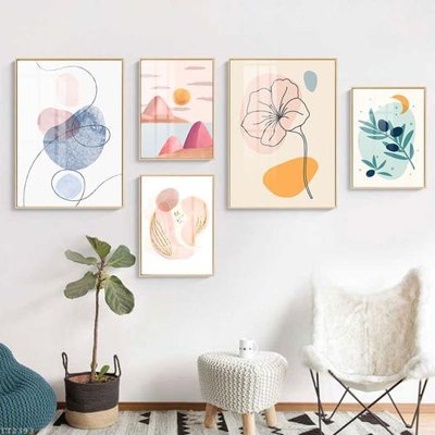 Download file File tranh treo 5 tấm tối giản Minimalist Art TT2393 (gốc) in mica ốp bếp