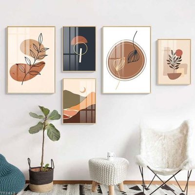 Tải file File tranh treo 5 tấm tối giản Minimalist Art TT2412 (gốc) chủ đề tôn giáo