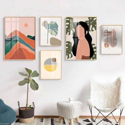 File ảnh File tranh treo 5 tấm tối giản Minimalist Art TT2421 (gốc) cho trang trí nội thất
