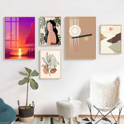 File tranh File tranh treo 5 tấm tối giản Minimalist Art TT2427 (gốc) phong cách tối giản