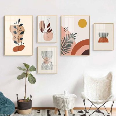 Download file ảnh gốc File tranh treo 5 tấm tối giản Minimalist Art TT2437 để in ấn