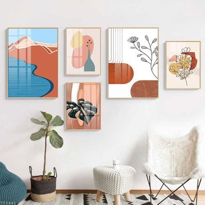 File in mica File tranh treo 5 tấm tối giản Minimalist Art TT2441 (bản gốc) làm vách ngăn
