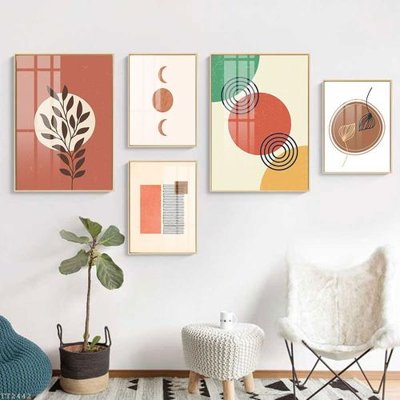 File gốc File tranh treo 5 tấm tối giản Minimalist Art TT2442 (in lụa) tranh phong thủy