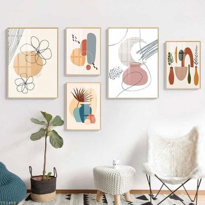 File gốc File tranh treo 5 tấm tối giản Minimalist Art TT2458 (AI/EPS) cho in ấn