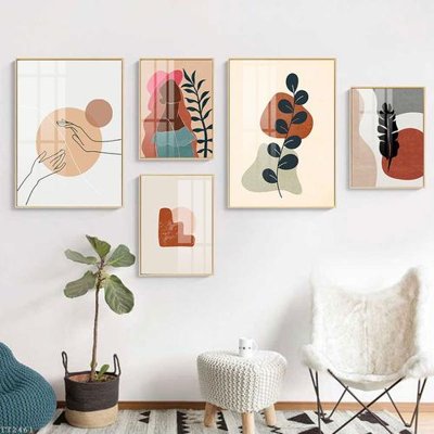File tranh File tranh treo 5 tấm tối giản Minimalist Art TT2461 (ảnh gốc) in trần xuyên sáng