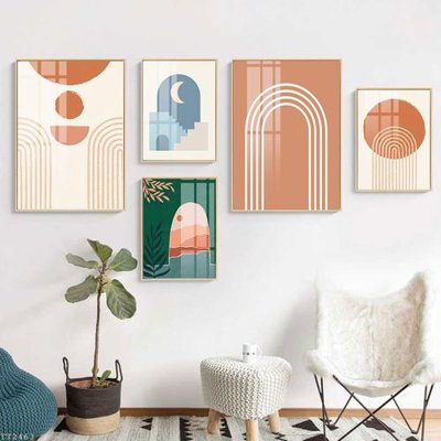 Cung cấp file tranh gốc File tranh treo 5 tấm tối giản Minimalist Art TT2463 độc quyền
