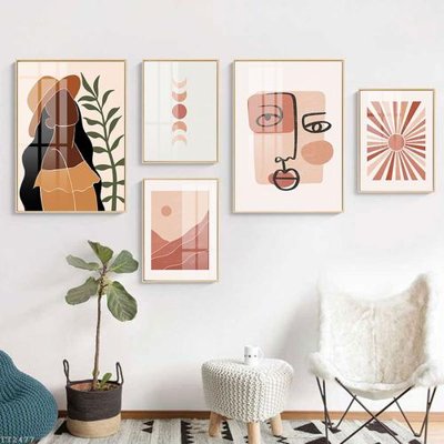 File tranh File tranh treo 5 tấm tối giản Minimalist Art TT2477 (bản gốc) treo phòng ăn