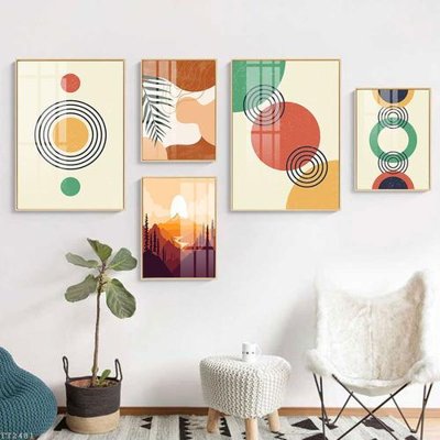 File gốc File tranh treo 5 tấm tối giản Minimalist Art TT2481 (in ấn) màu sắc trung thực