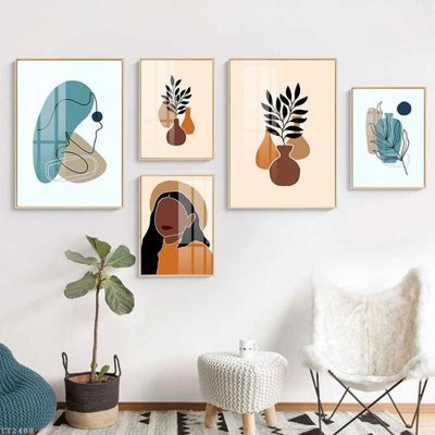 File tranh File tranh treo 5 tấm tối giản Minimalist Art TT2488 (file gốc) chủ đề phong thủy