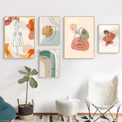 File gốc File tranh treo 5 tấm tối giản Minimalist Art TT2500 (in tráng gương) ốp tường