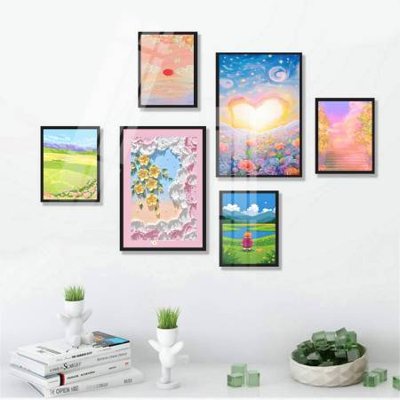 File in trần File tranh bộ 6 tấm hoa décor 5D TT25003 (file gốc) xuyên sáng