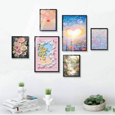 File in mica File tranh bộ 6 tấm hoa décor 5D TT25005 (bản gốc) sắc sảo
