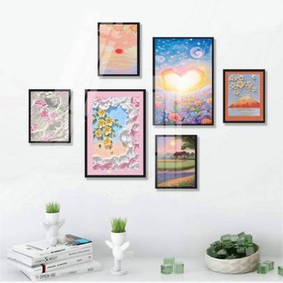 File in trần File tranh bộ 6 tấm hoa décor 5D TT25012 (bản gốc) bầu trời