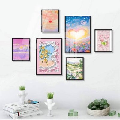 File PSD File tranh bộ 6 tấm hoa décor 5D TT25028 (nguyên bản) cho thiết kế