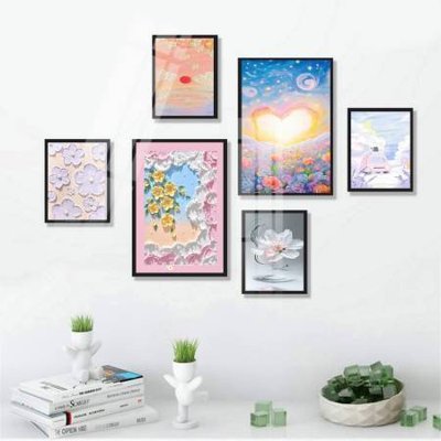 File tranh File tranh bộ 6 tấm hoa décor 5D TT25064 (gốc) in vải canvas