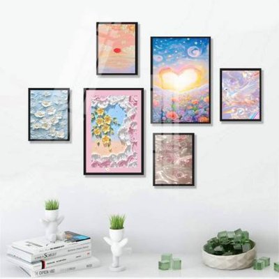 File ảnh File tranh bộ 6 tấm hoa décor 5D TT25089 (gốc) in decal dán tường