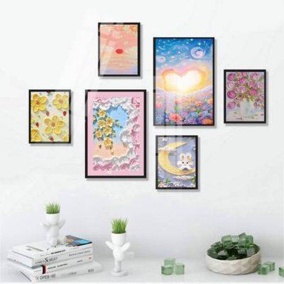 Tải file File tranh bộ 6 tấm hoa décor 5D TT25098 (gốc) in tranh tráng gương