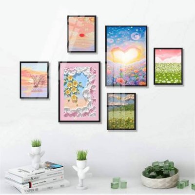 File tranh File tranh bộ 6 tấm hoa décor 5D TT25126 (gốc) chủ đề con người