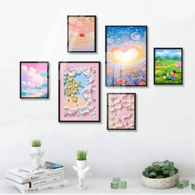 Tệp tin gốc File tranh bộ 6 tấm hoa décor 5D TT25127 (dùng cho in) File tranh bộ 6 tấm hoa décor 5D TT25127