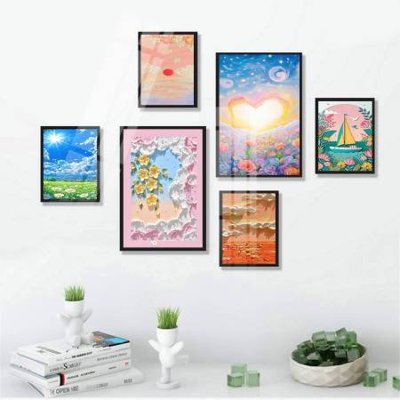 File gốc File tranh bộ 6 tấm hoa décor 5D TT25130 (cho in UV) siêu nét